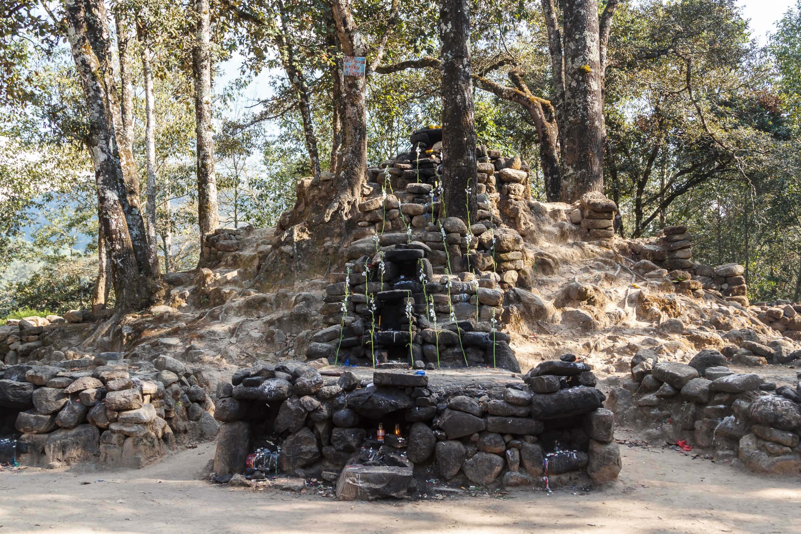 Ruins of the pre-hispanic Mayan town Iximche, Guatemala