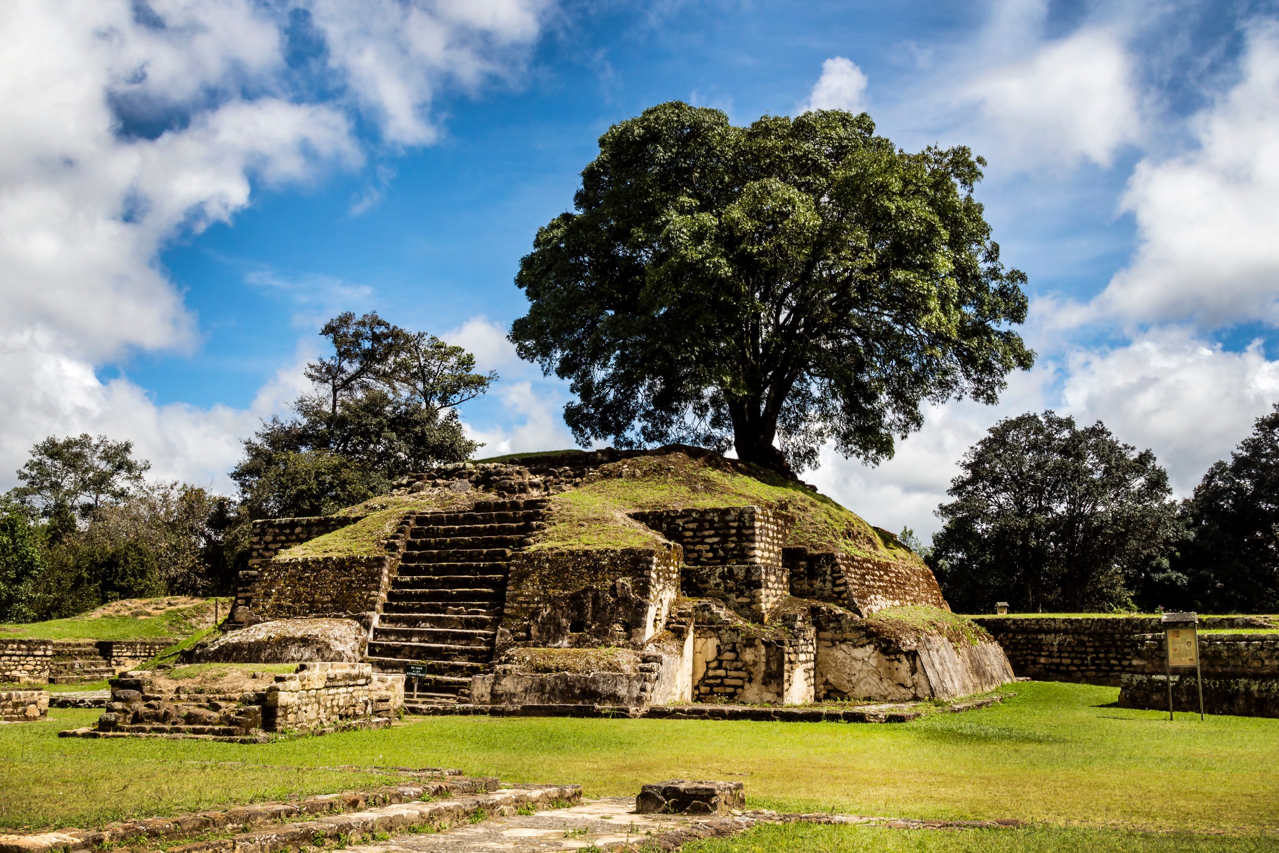 Iximche ruins in Guatemala, rests of the Maya's tribe
