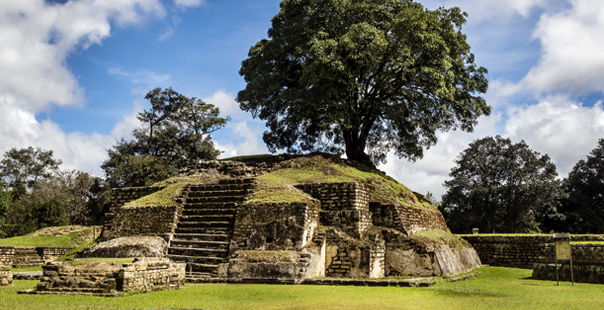 Iximche ruins in Guatemala, rests of the Maya's tribe